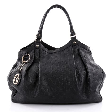 gucci sukey large black leather tote|Women's Designer Tote Bags .